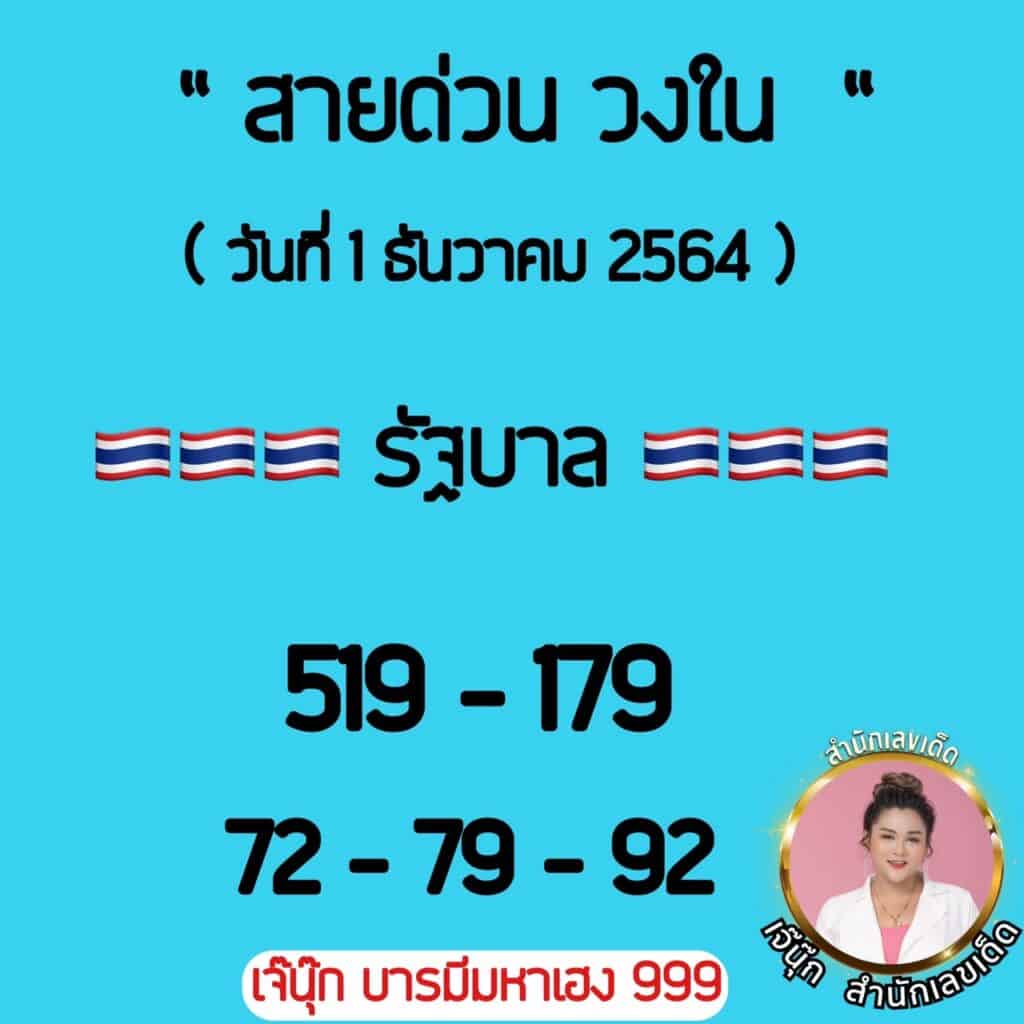  ภาพประกอบหวยเด็ดสายด่วนงวดนี้ - เจ๊นุ๊กบารมีมหาเฮง รัฐบาลไทย ลอตเตอรี่ออนไลน์ สลากกินแบ่งรัฐบาล วันที่ 1 ธันวาคม 2564   