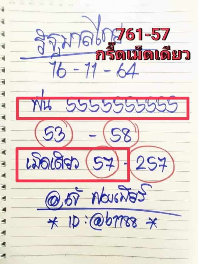 ภาพเลขเด็ดงวดนี้ 16/11/64, เจ๊ฟองเบียร์, รัฐบาลไทย, ลอตเตอรี่, สลากกินแบ่งรัฐบาล, งวดวันที่ 16 พฤศจิกายน 2564 