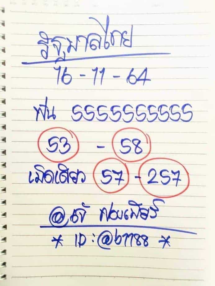 ภาพเลขเด็ดงวดนี้ 16/11/64, เจ๊ฟองเบียร์, รัฐบาลไทย, ลอตเตอรี่, สลากกินแบ่งรัฐบาล, งวดวันที่ 16 พฤศจิกายน 2564 