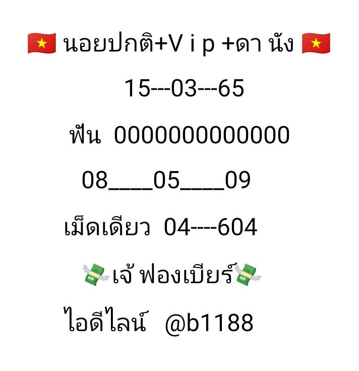 ภาพประกอบเลขเด็ดงวดนี้ - เจ๊ฟองเบียร์ หวยฮานอยปกติ VIP ดานัง วันที่ 15 มีนาคม 2565