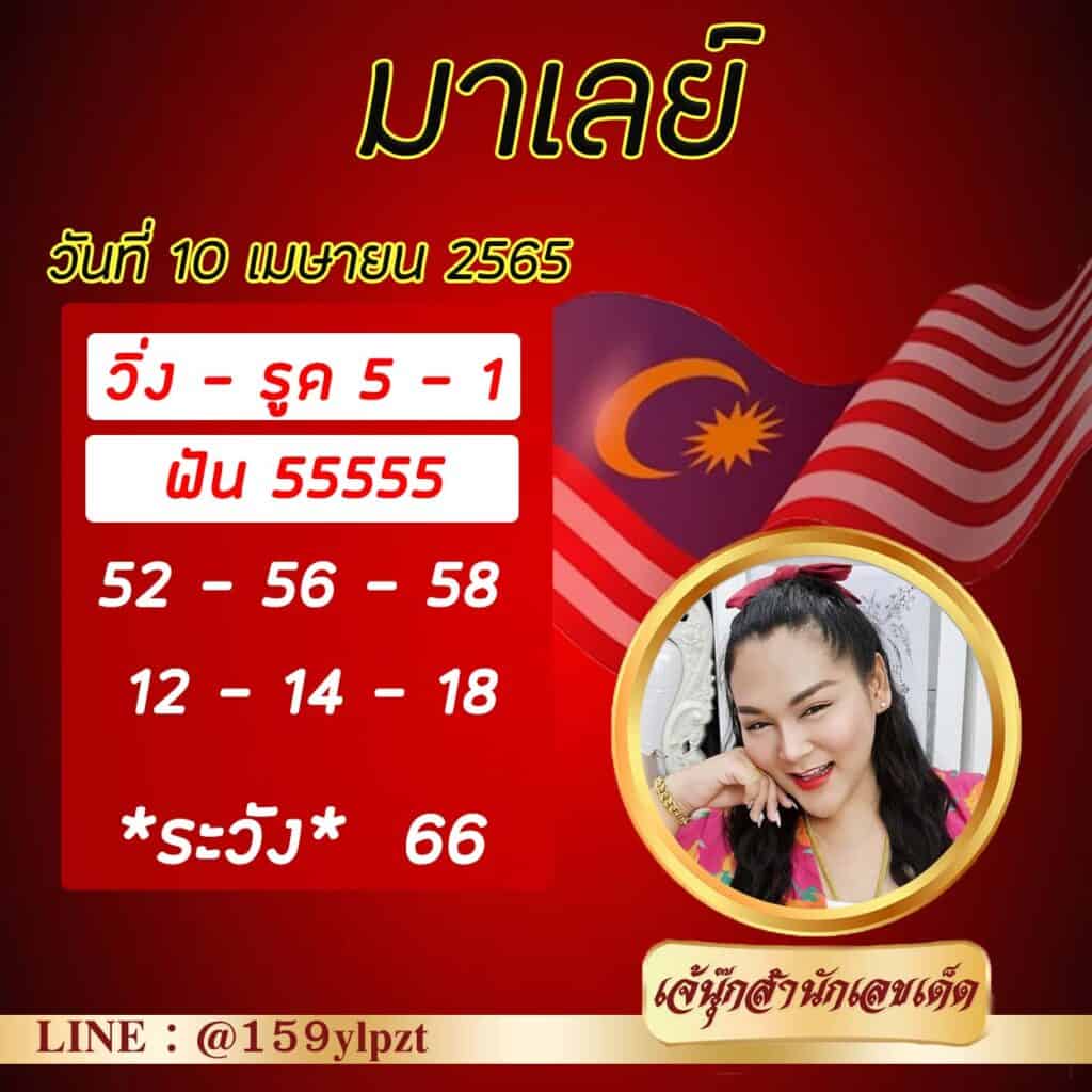 ภาพประกอบเลขเด็ดงวดนี้ - เจ๊นุ๊ก หวยมาเลย์ วันที่ 10 เมษายน 2565