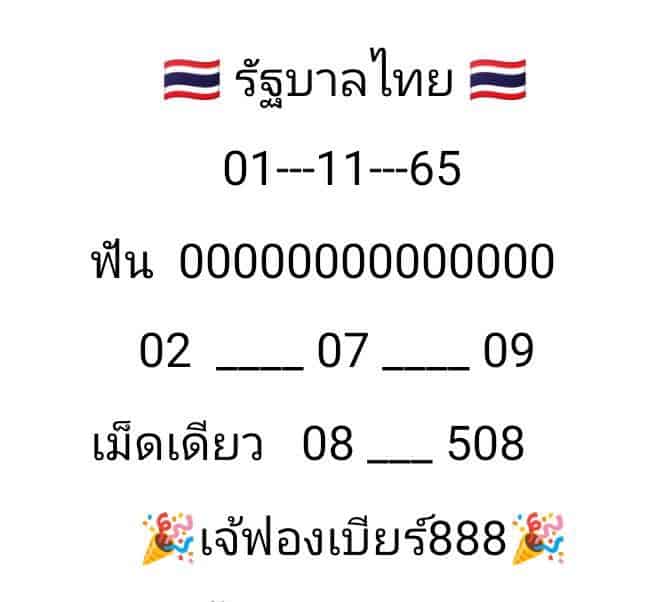 ภาพหวยเด็ด เลขเด็ดหวยรัฐบาลเจ๊ฟองเบียร์  งวดวันที่ 1 พฤศจิกายน 2565