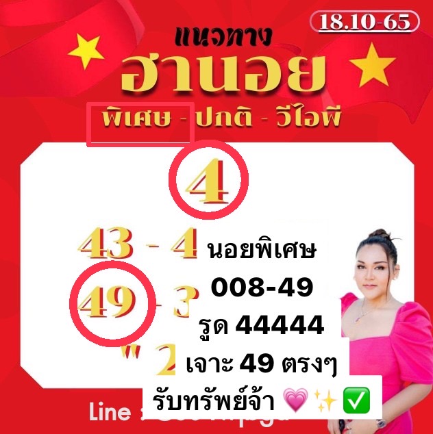 ผล หวยฮานอยพิเศษ วันนี้ 18/10/65 เจ๊นุ๊กบารมีมหาเฮง