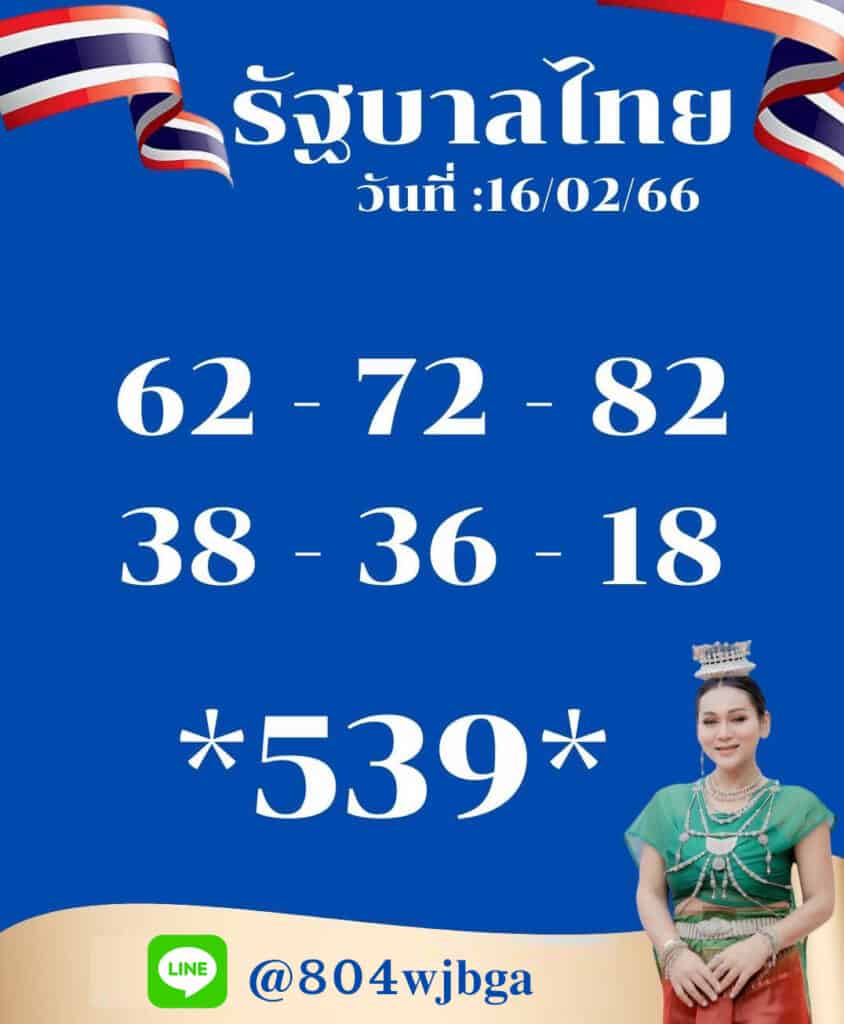 เลข หวยรัฐบาลไทย งวดนี้ "เจ๊นุ๊กบารมีมหาเฮง" วันที่ 16/2/2566